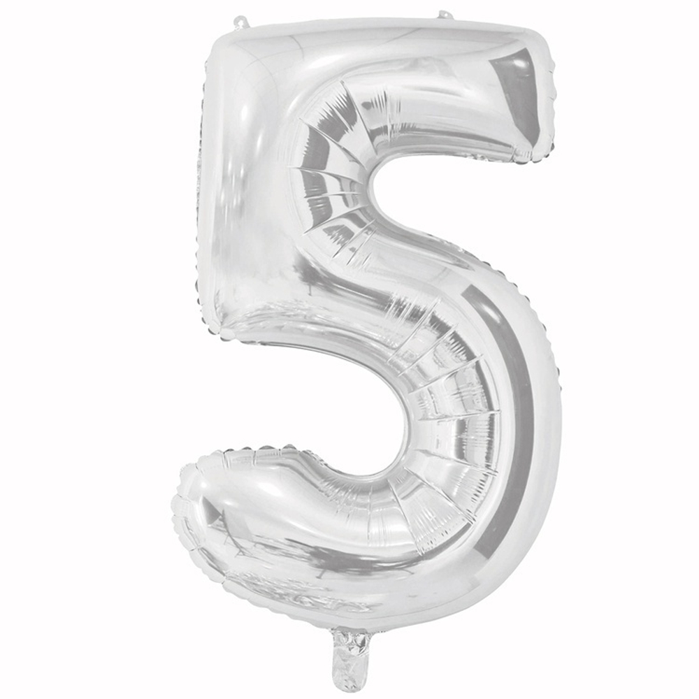 Шар ЦИФРА 5 Silver 26" 66 см
