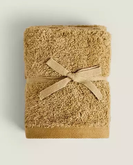 ZARA HOME (НАБОР ИЗ 3 ШТ.) ПОЛОТЕНЦЕ ИЗ ВЫСОКОКАЧЕСТВЕННОГО ХЛОПКА, ОЛИВКОВЫЙ