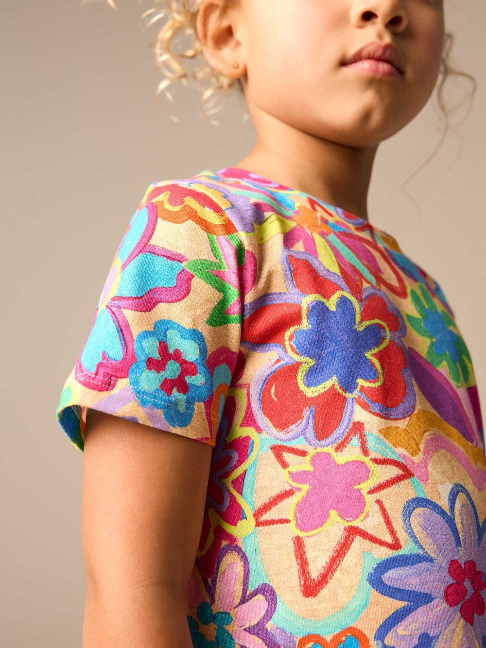 Футболка для девочки Next E44-328, Розовый, Сиреневый, Бежевый