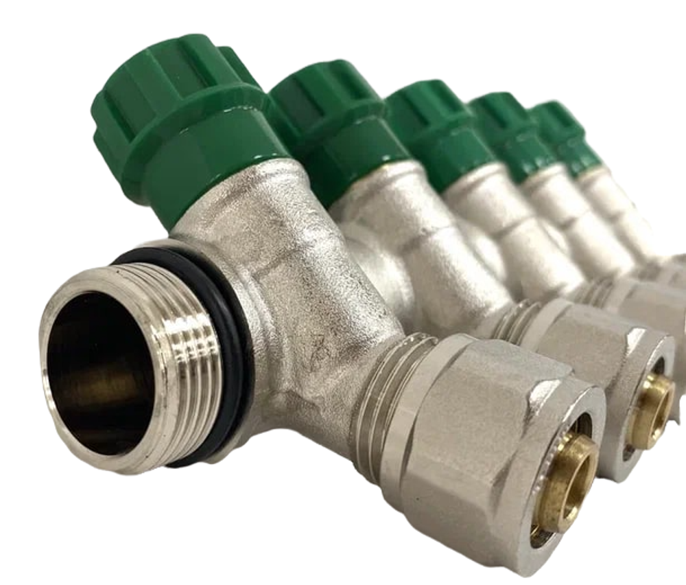 Коллектор Grema НВ 3/4x16 евроконус на 5 вых c вентилями (CN)