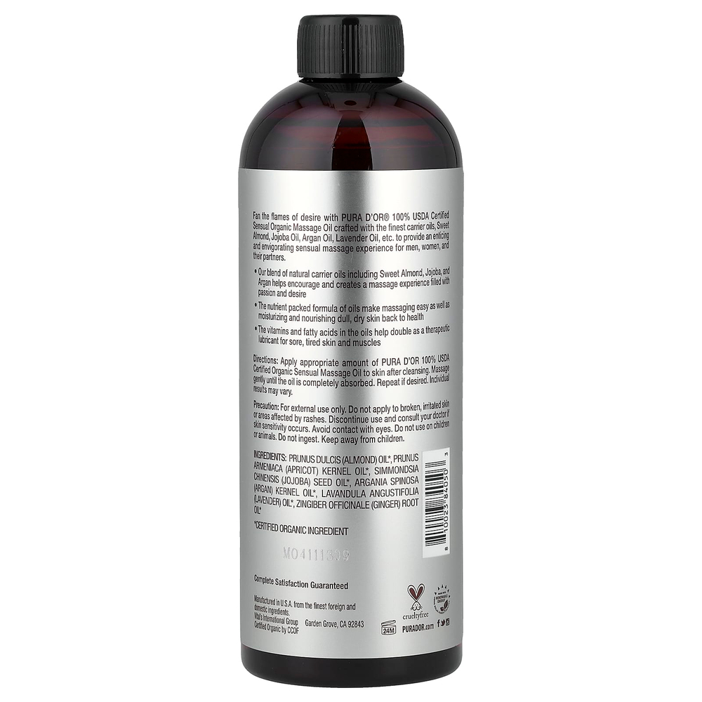 Pura D'or, Professional, органическое массажное масло, 473 мл (16 жидк. Унций)
