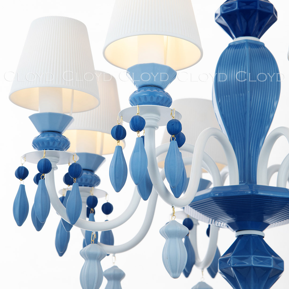 Люстра Cloyd LOTTIE-D C8 / Ø68 см- голубая керамика (арт.11455)