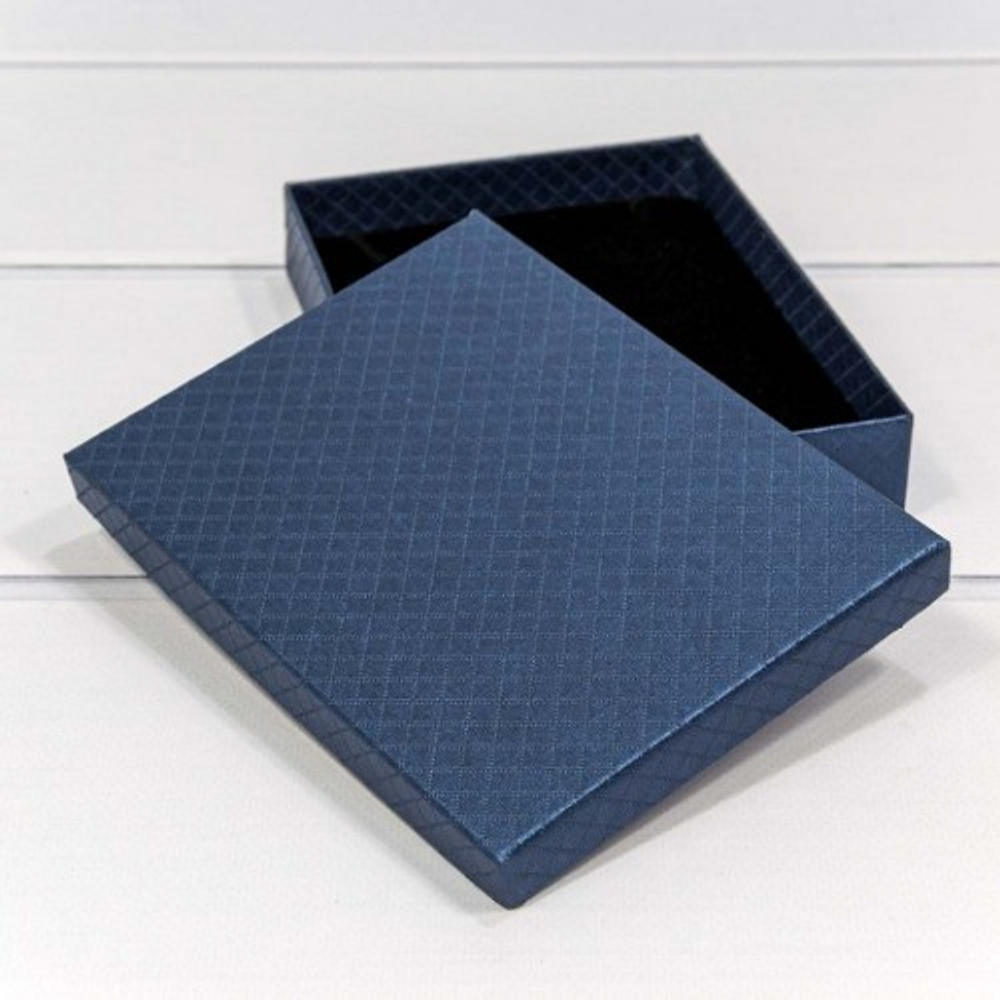 Коробка Ювелирная 16х12х3.4 см "Ромбики" (Синий)