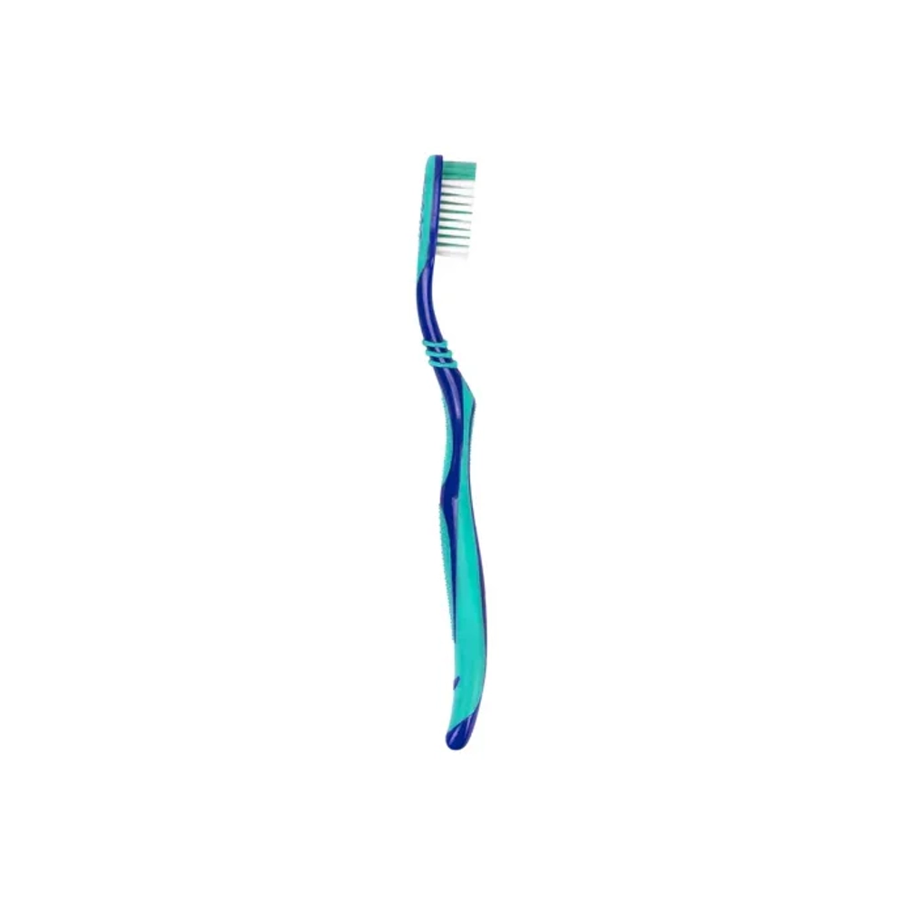 Зубная щетка средней жесткости, с чисткой языка, гибкая, КОМПЛЕКТ 4 шт., LAIMA DENT, 609323