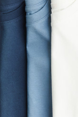 H&M Набор из трех хлопковых футболок, белый/синий