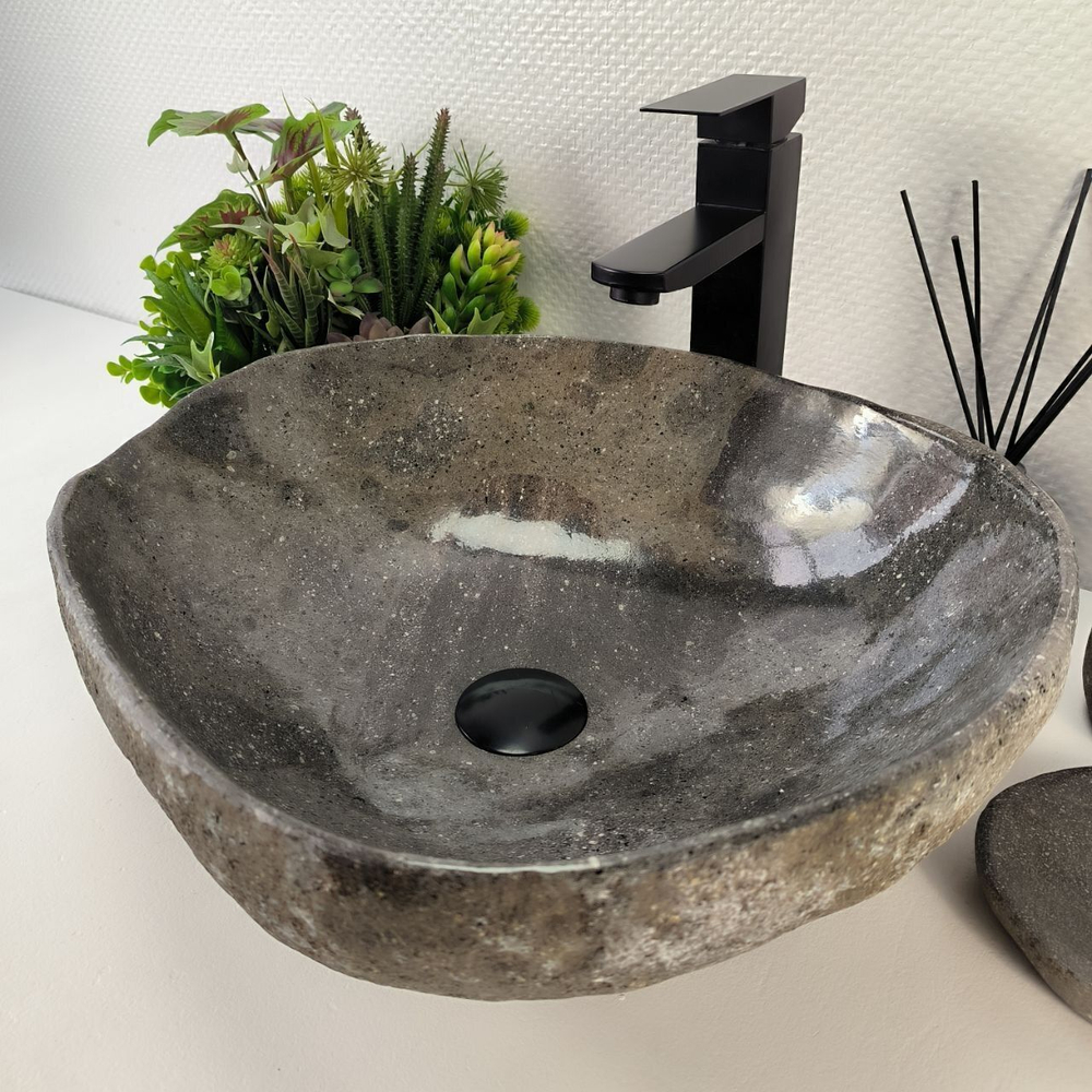 Каменная раковина из речного камня RS-05143 (46*40*15) 0861 из натурального камня