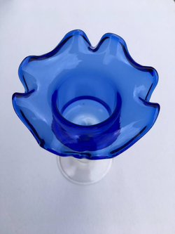 Ваза на ножке синяя, Лауша