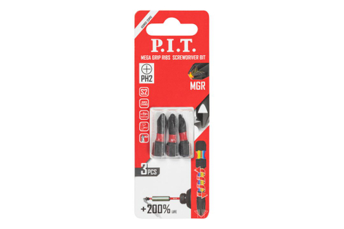 Бита ударная PIT PH2x25 мм 3 шт в уп. (ASDR02-25PH2)