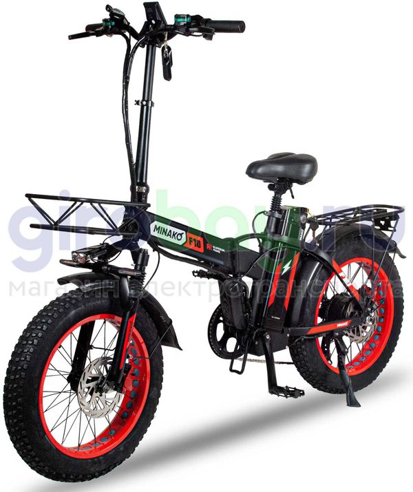Электровелосипед Minako F10 Pro 2025 года (48V/20Ah) - Красный обод фото №1