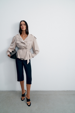 Тренч TEONA укороченный, бежевый