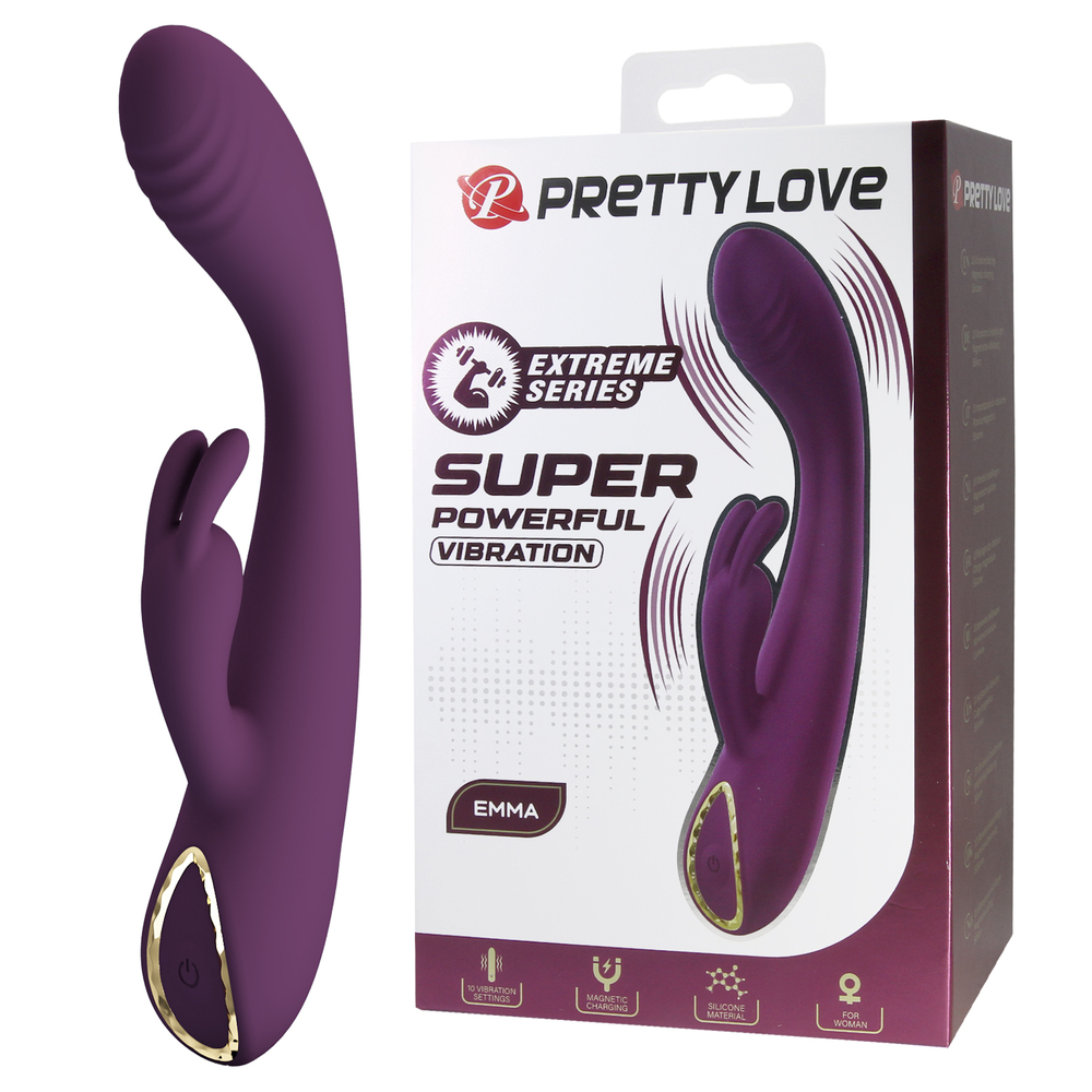 Вибратор Extreme Series с клиторальным стимулятором из силикона PRETTY LOVE BW-500100