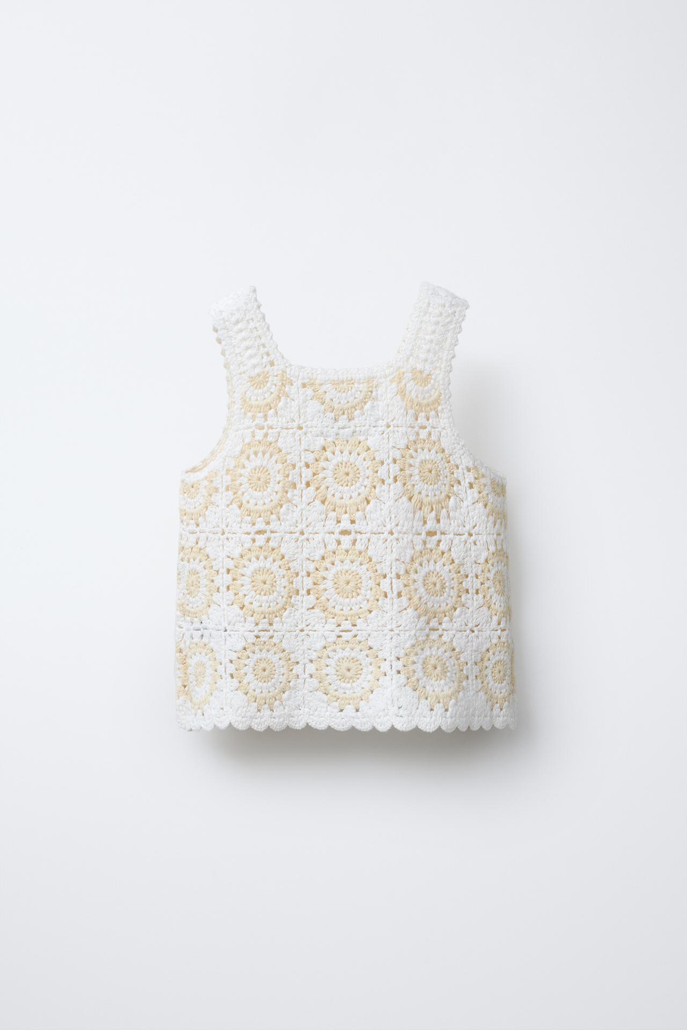 ZARA ВЯЗАНЫЙ ТОП, ЭКРЮ