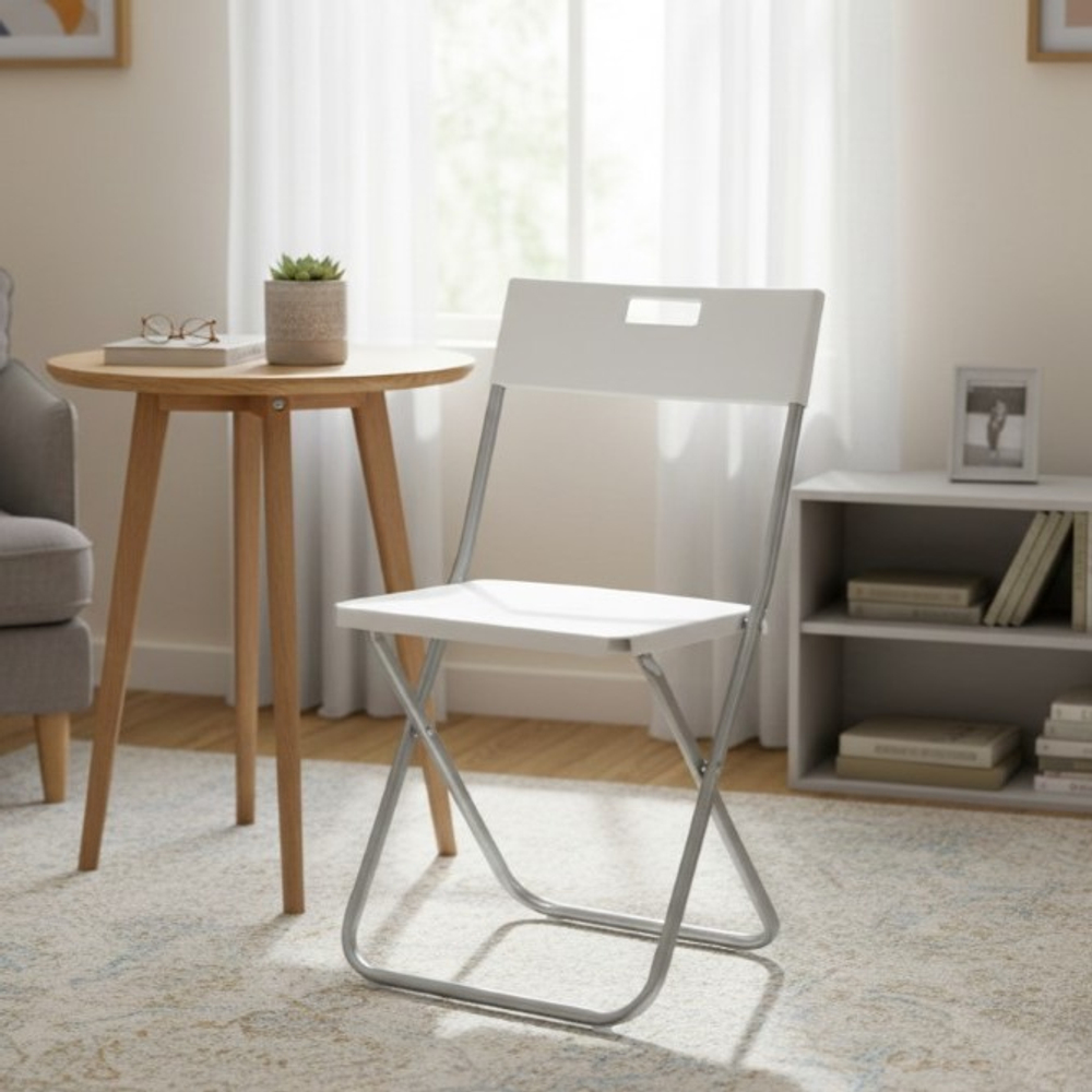 Стул складной Lagman белый, 46х44х78 см, полипропилен/металл