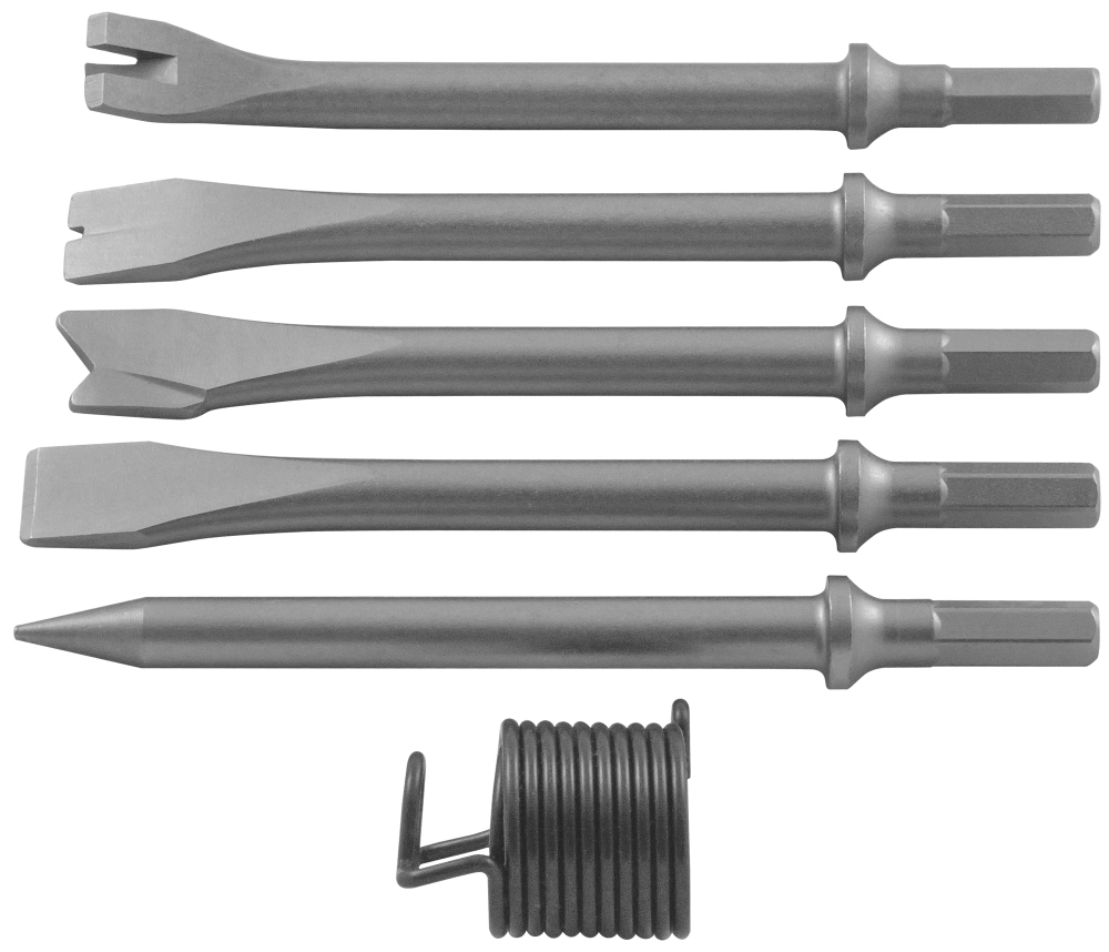 JAH-6833HK Набор молоток пневматический 2100 уд/мин., патрон H10, с насадками, 8 предметов