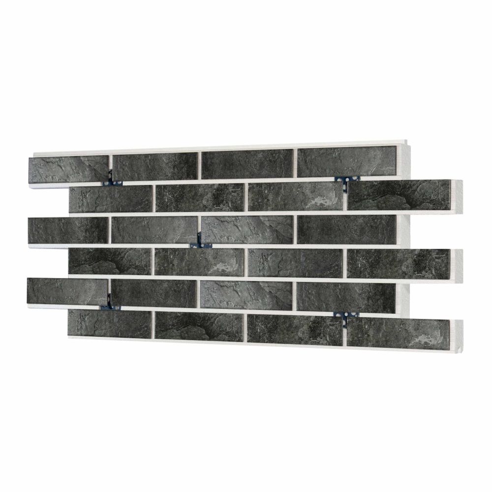 Клинкерная термопанель ППС Керамин Колорадо 5 Черный 1020х455 мм