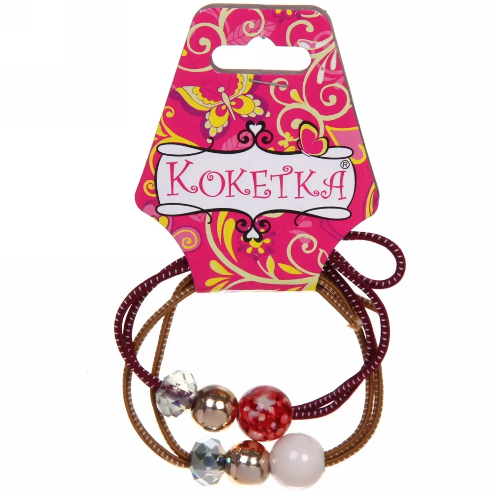 Резинки для волос 2шт «Кокетка - Your Style Малахит», цвет бусин микс, d-5,5см