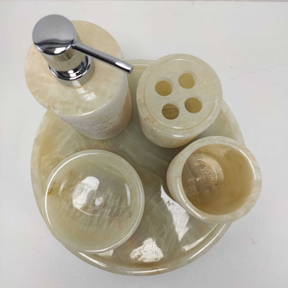 Набор из оникса 6 предм LATHE Set Yellow NO-6198 круг