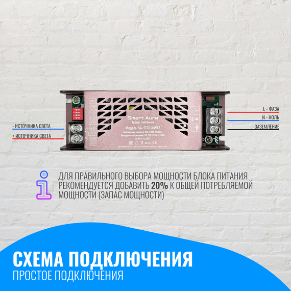 Блок питания Smart Aura для светодиодной ленты