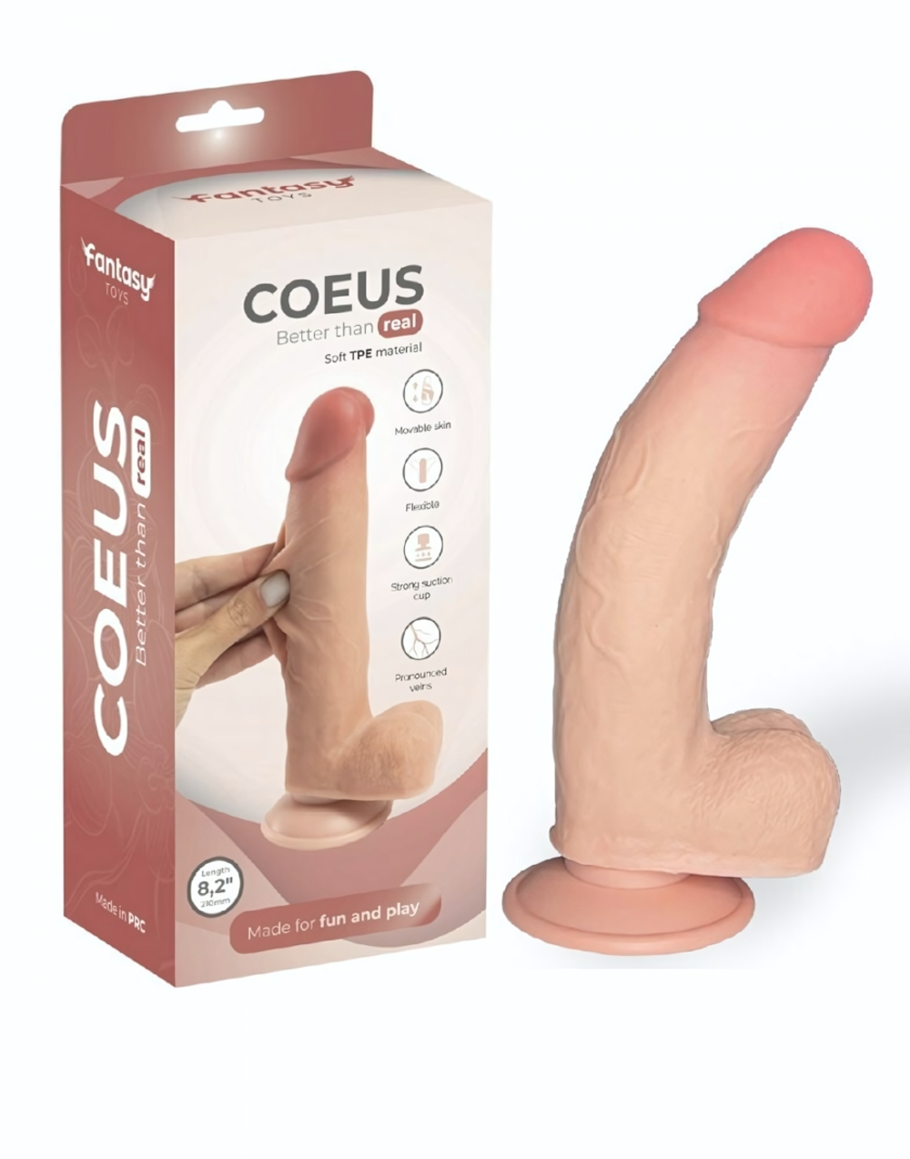 Фаллоимитатор Coeus с подвижной кожей Fantasy Toys 21 см