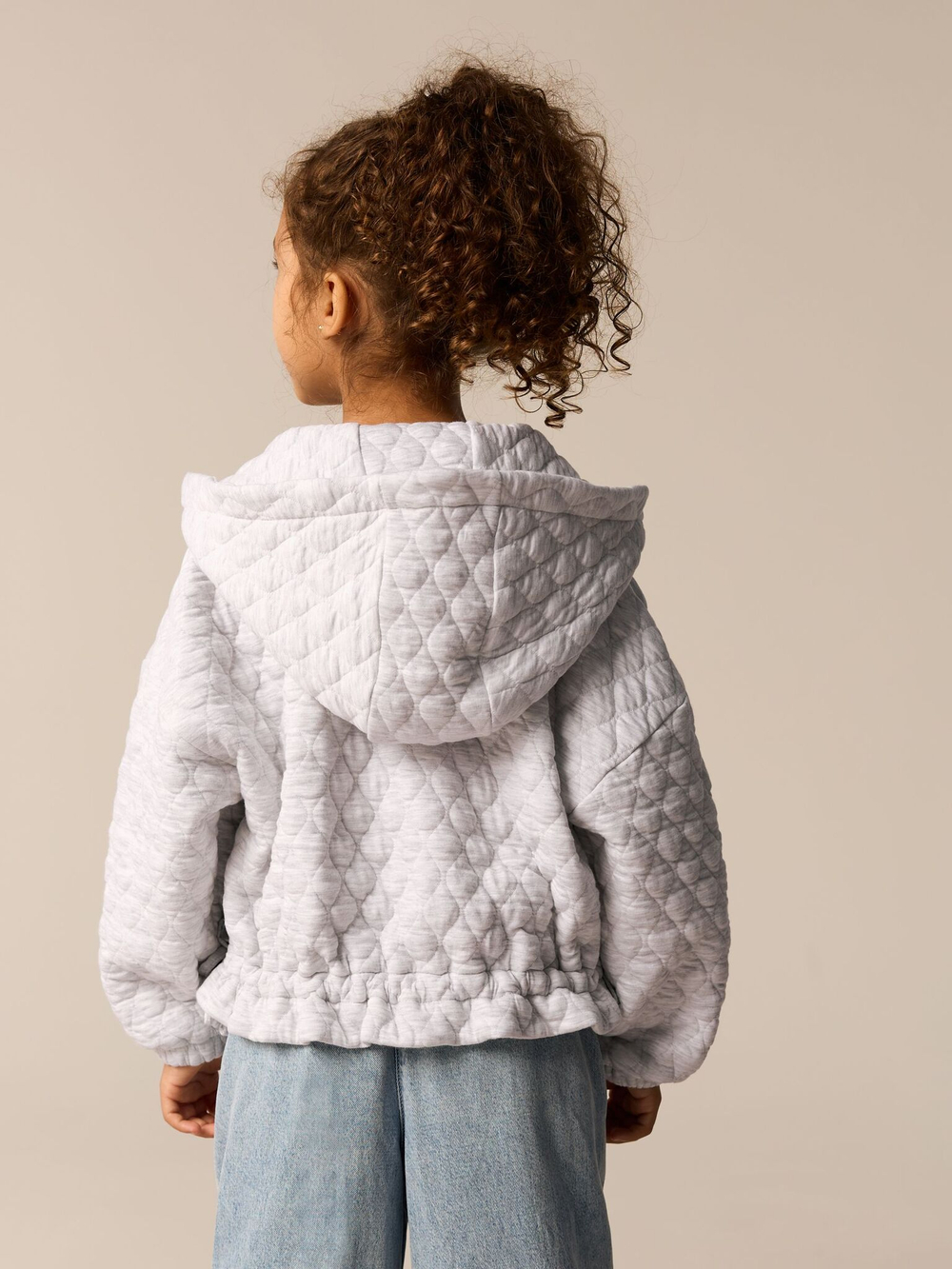 Куртка стеганая с капушоном для девочки Next E61-688, Серый