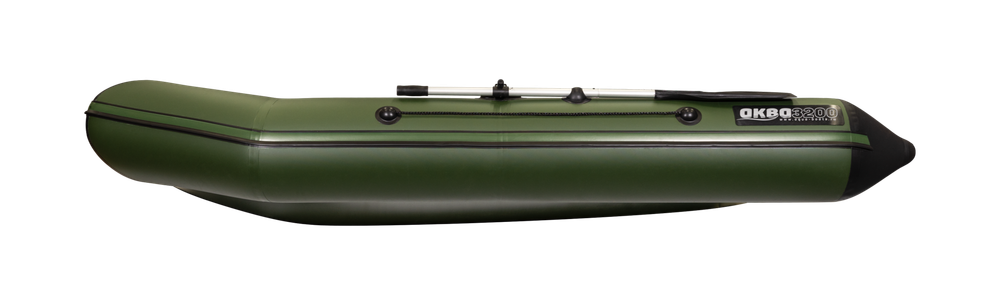 Лодка ПВХ АКВА 3200 Слань-книжка киль (без стрингеров) зелено-черный