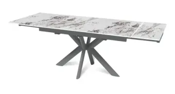 Стол "СТРОНГ" 140-220, керамика Patagonia глянцевая, опоры черный муар