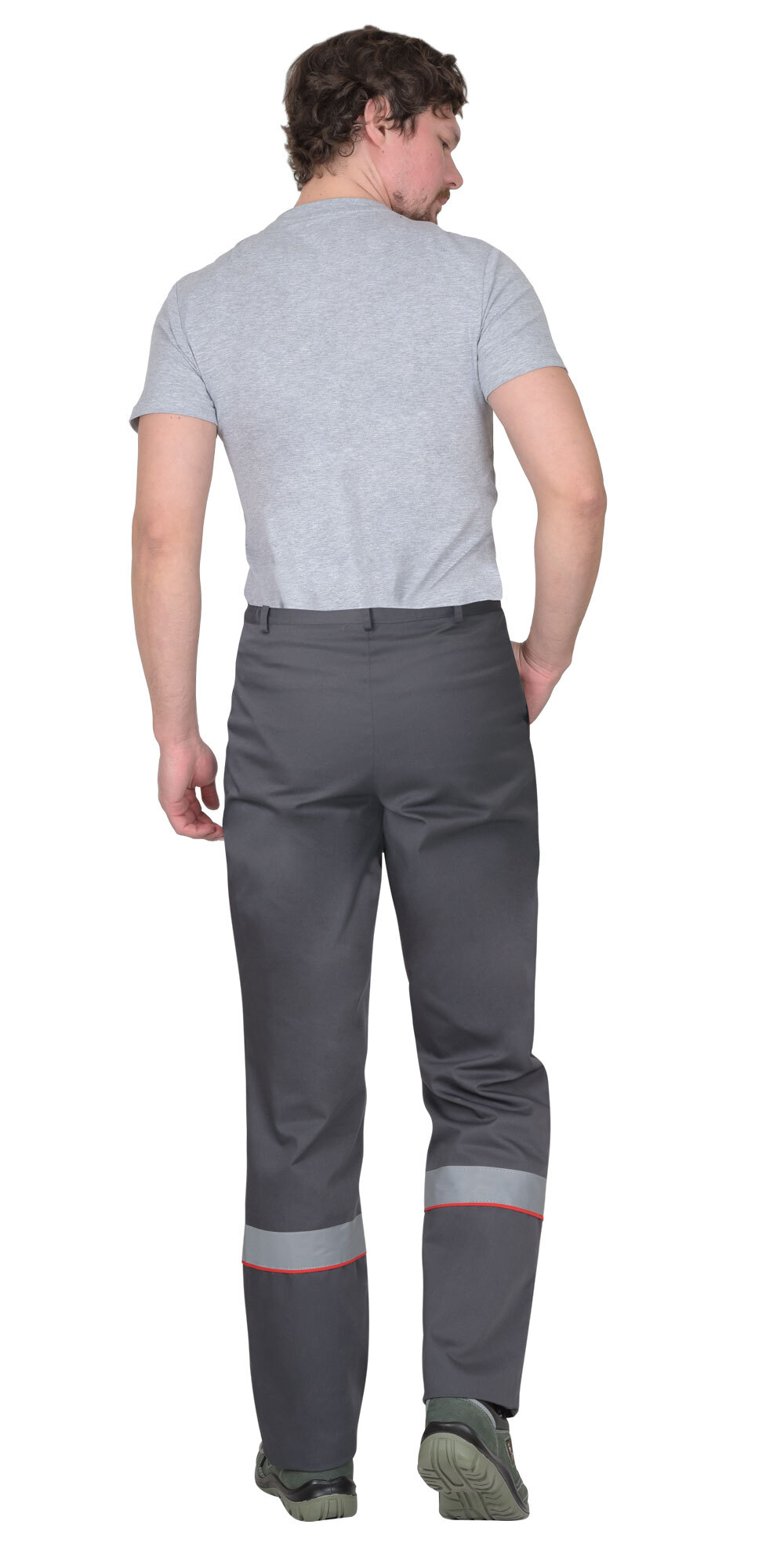 Костюм СИРИУС-МАСТЕР летний: куртка, брюки, темно-серый с красной отделкой