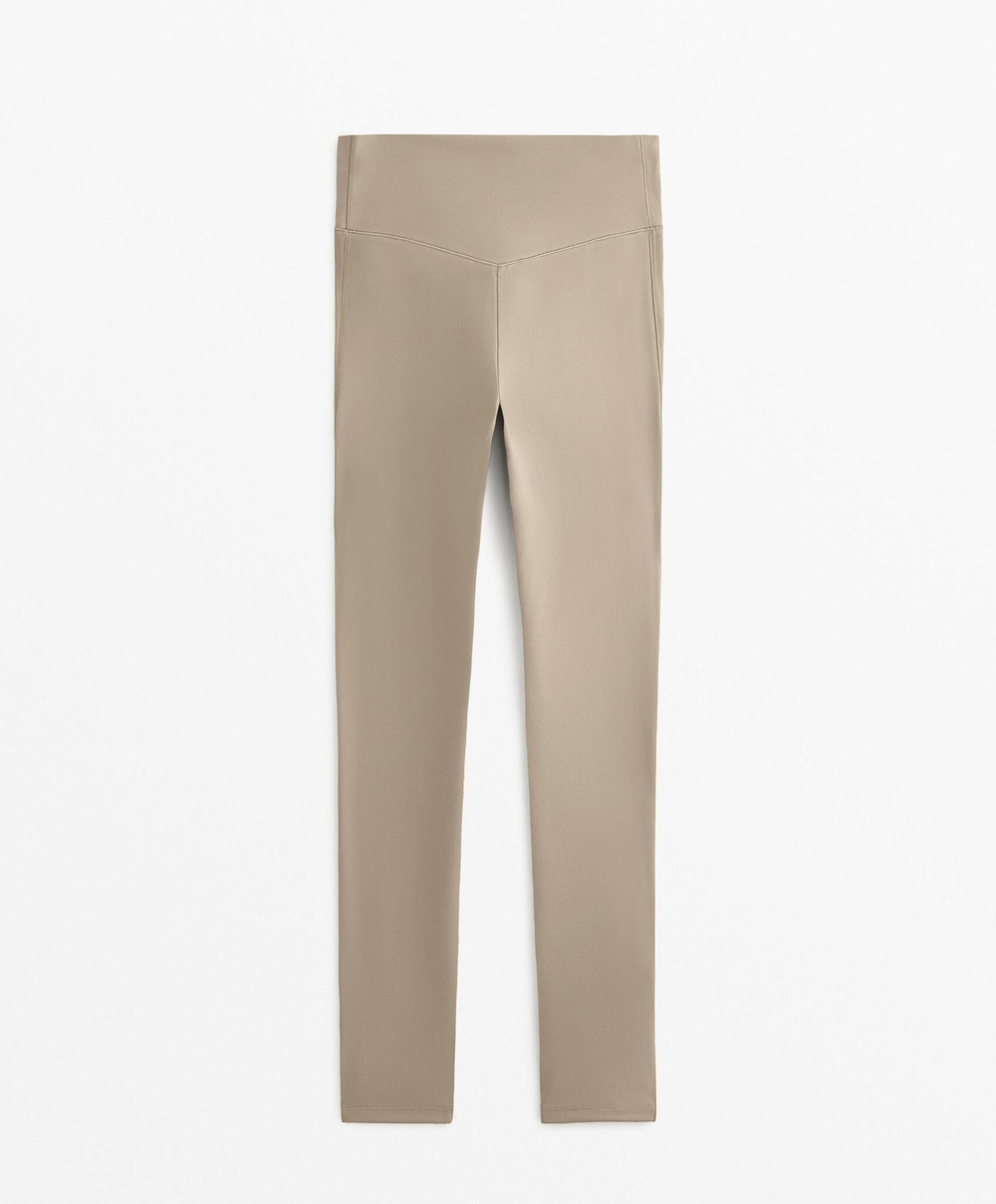 OYSHO Легинсы Comfortlux длиной 65 см, светлый-хаки