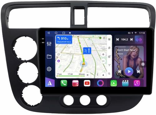 Магнитола для Honda Civic 7 2001-2005 левый руль - FarCar S500-TS10 монитор 9.5" QLED на Android 14, Быстрая, CarPlay, 4G SIM-слот