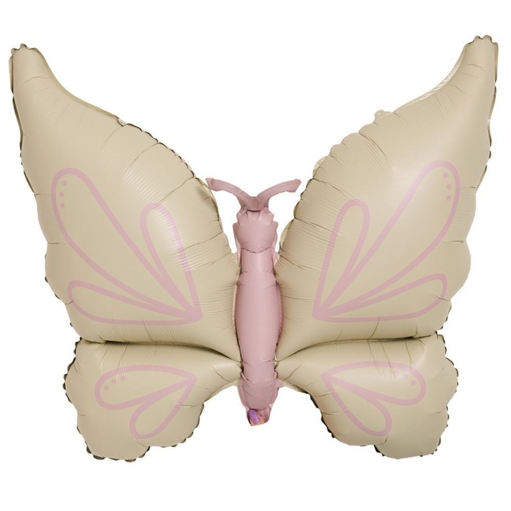 Шар Фольгированный Бабочка бежево-розовая (Бежевый)