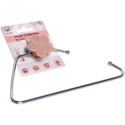 Держатель для полотенца с липким слоем Цветок розовый MH8043