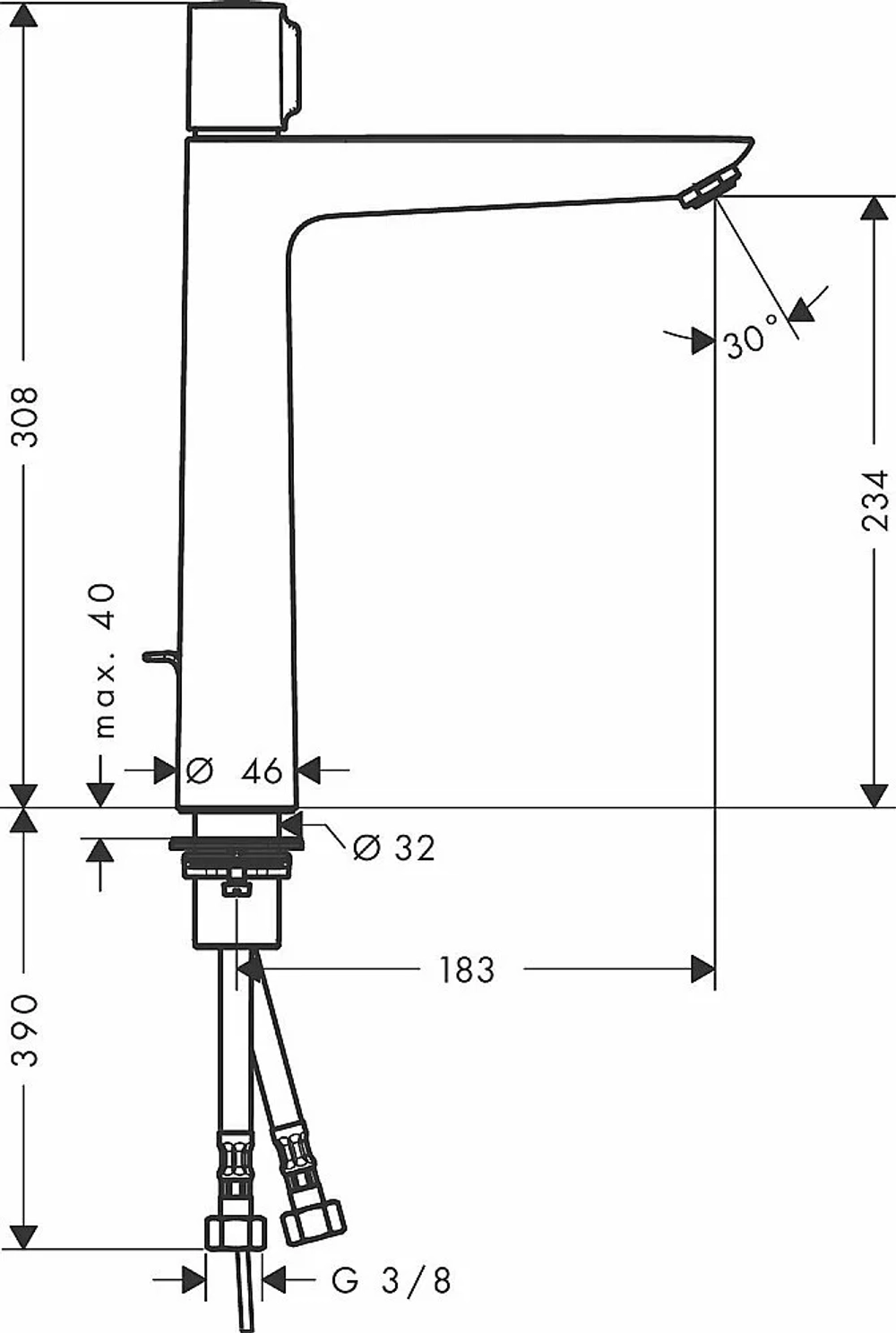 Смеситель для раковины Hansgrohe Talis E Select 71752000