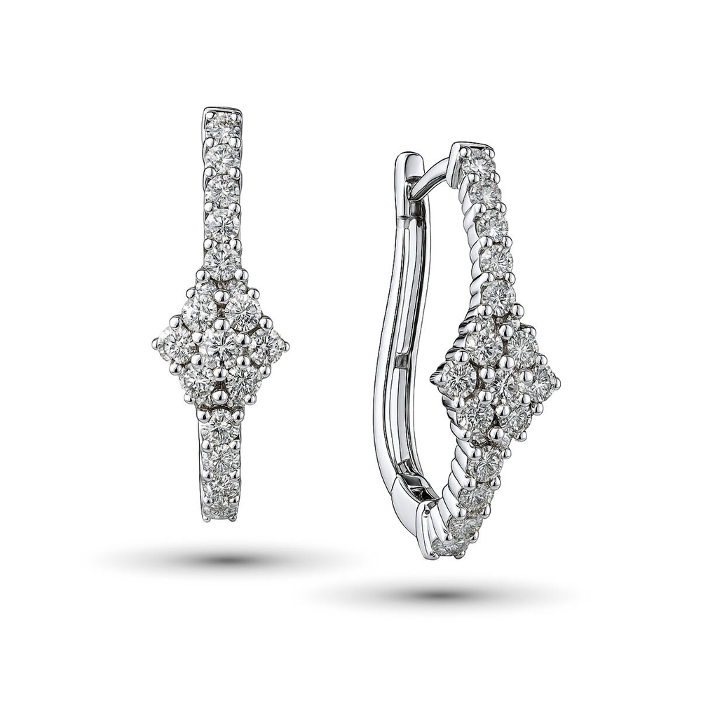 Серьги из белого золота 585 пробы с бриллиантами ш/к 2000001789124