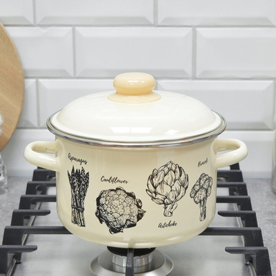 Кастрюля 3л "Брокколи" слоновая кость