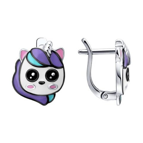 Серьги из серебра с эмалью