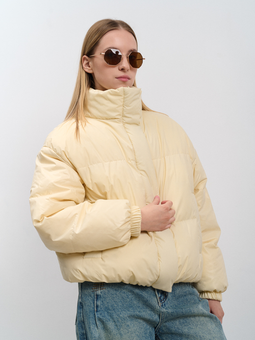 Пуховик женский демисезонный ваниль