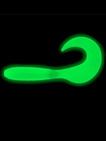 Твистер несъедобный Helios Credo 3,35"/8,5 см White & Green 20шт. (HS-11-016-N-20)