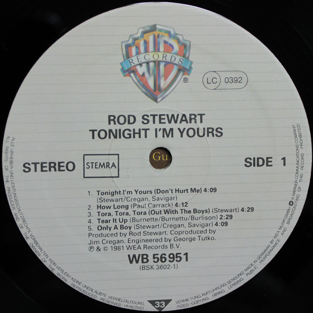 Rod Stewart / Tonight I'm Yours (LP)