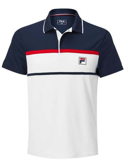 Футболка для мальчика теннисная Fila Polo Anton Boys - white/peacoat blue