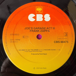 Винтажная виниловая пластинка LP Frank Zappa Joe's Garage Acts II and III (Holland 1979)