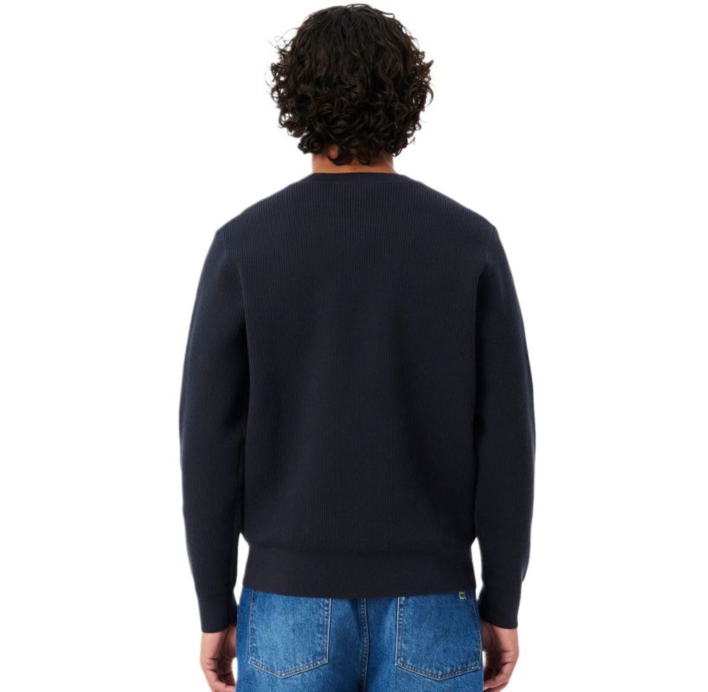 Куртка теннисная Lacoste Jacquard Tennis Crew Neck - black/white