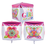 Шар Фольгированный Набор 3 шт Малыш девочка 3D (Розовый)