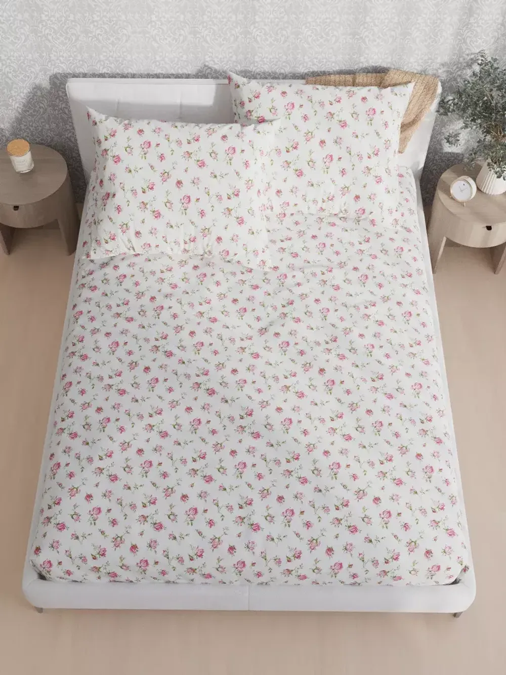 Постельное белье Полисатин Мечта "Бутоны роз" 1,5-сп Наволочка 50х70 см 1 шт Простынь 150x215 смПододеяльник 145x215 см