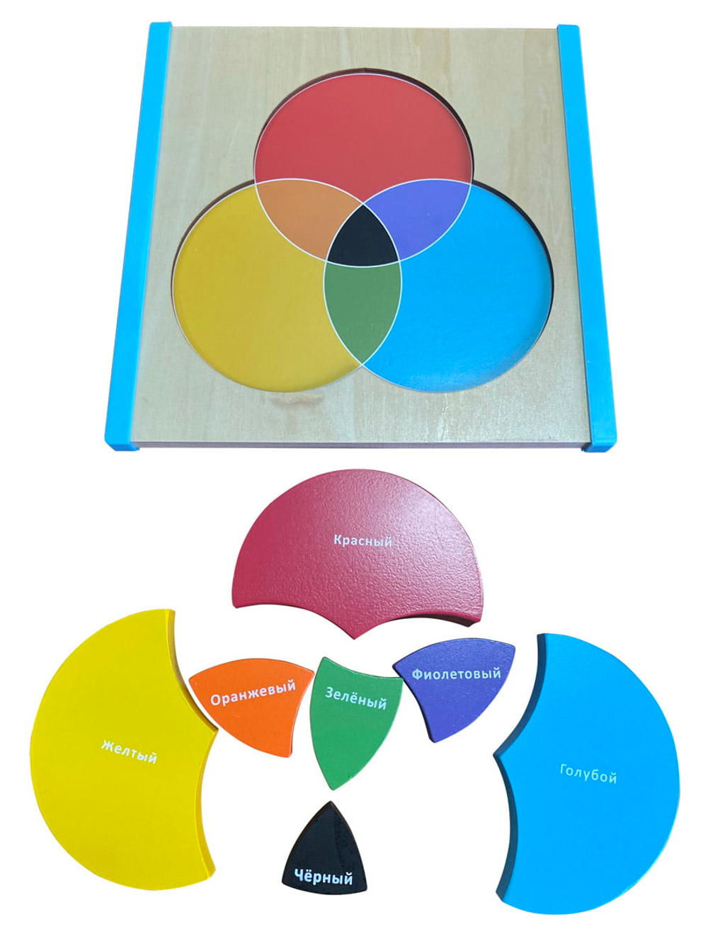 Цветовая палитра деревянная 8 деталей, монтессори