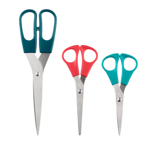 ТРОЙКА TROJKA Набор ножниц 3 шт, разноцветные