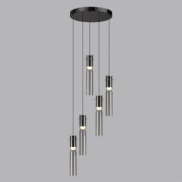 5058/25L PENDANT ODL24 461 черный/дымчатый/металл/стекло Люстра каскадная LED 5*5W 3000K SCROW