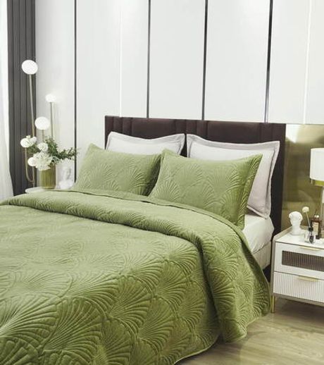 Покрывало 240x280 Sofi De MarkO Ариэль оливково-зеленое