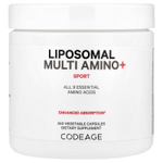 Codeage, Liposomal Multi Amino+, комплекс липосомальных аминокислот, серия Sport, 240 растительных капсул