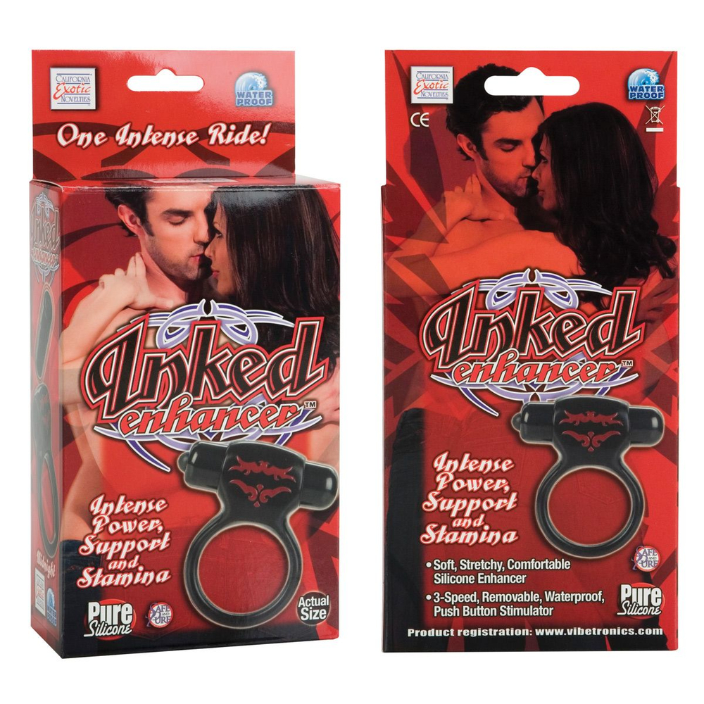 Черное виброколечко Inked (Цвет: черный)