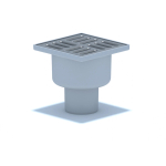 Трап СУХОЙ TQ5202 верт. спуском 50, нерж. реш. 100х100 (АНИ пласт)